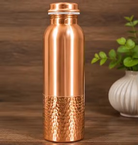 Pure Copper Eco-Friendly Water <b>Bottle</b> Modern Ayurvedic Health Benefits Leak-Proof Jointless Design Premium Handmade Customized - Product Image 2
