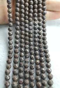 ลูกปัดออบซิเดียนสีน้ำตาลลายเกล็ดหิมะทรงกลมเจียระไนแบบเต็มเม็ด สำหรับทำเครื่องประดับ DIY - Product Image 6