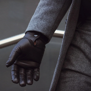 Leather <b>Gloves</b> Wrist Length Plain Style Thermal Unlined for Daily Use Winter Warmth Casual Wear - Product Image 6