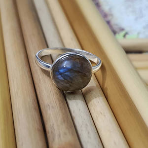 Anillo de labradorita de Fuego Azul Original Plata de Ley 925 hecho a mano Simple delicada joyería apilable de alta calidad la mayoría de moissanita - Product Image 5