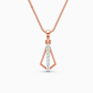 Pendentif géométrique avec diamants de laboratoire de 0,12 carat en or jaune 9 carats, or blanc, or rose - Product Image 3