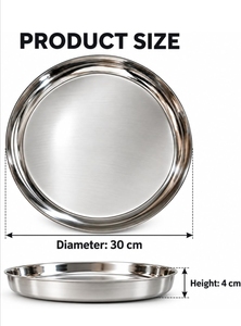 Plateau Thali en acier inoxydable de qualité supérieure pour le service des aliments, vaisselle indienne, plateau compartimenté, restaurant, hôtel, traiteur, articles de table - Product Image 2