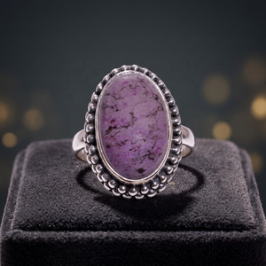 Anillo de cóctel vintage de plata 925 hecho a mano con bisel de piedra púrpura natural, unisex, para uso diario, proveedor de EE. UU. - Product Image 3