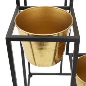 Modern Metal Floor <b>Vase</b> Stand with <b>Gold</b> Pots Handmade Decorative Plant Holder for Interior Design - Product Image 5