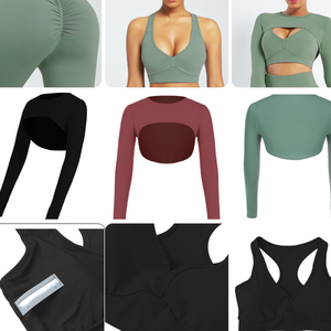 Ensemble de yoga sans couture personnalisé avec logo, leggings taille haute et brassière de sport pour femme, tenue de sport 2 pièces pour gym et fitness, ajustement OEM - Product Image 2