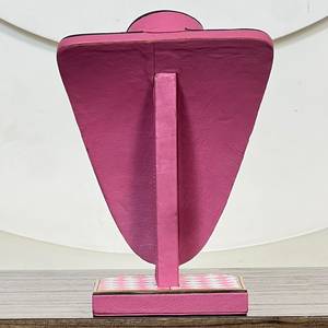 Busto de exhibición de joyería de cuero artesanal con diseño floral a cuadros, elegante, para exhibición de collares, Super Septiembre - Product Image 4