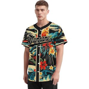 2025 personnalisable maillot de Baseball pour femmes respirant hawaïen imprimé/Tropical brodé uniforme chemise avec nom et numéro - Product Image 2