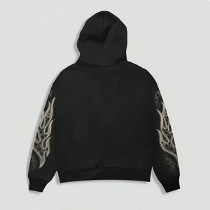 Sudadera con Capucha Negra de Algodón Grueso de Alta Calidad Personalizada Premium, Sudadera con Capucha y Logotipo Personalizado Estampado - Product Image 2