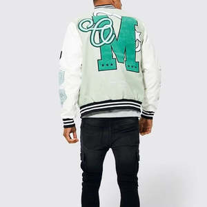 Chaqueta Varsity Casual para Hombre, Estilo Americano, con Parches de Cuero, Chaqueta de Béisbol de Lana Oversize para Deportes, Chaqueta de Invierno - Product Image 5