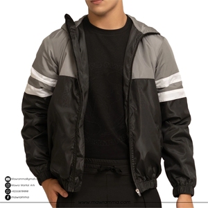 Veste de printemps en tissu à mémoire de forme enduit, écologique, imperméable, coupe-vent, respirante, streetwear pour homme, patchwork - Product Image 2