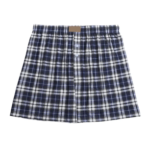Calzoncillos Bóxer para Hombre a Cuadros Azul Marino, de Algodón, Relajados, Cómodos, Cintura Elástica, Ligeros, Calidad de Exportación, Venta al Por Mayor - Product Image 2