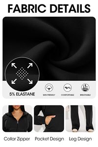 Nouveau design – Survêtement décontracté d'hiver pour femme avec capuche, haut court à manches longues et pantalon long - Product Image 6