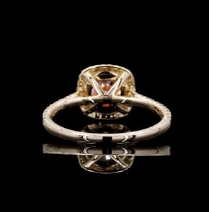 Bague en or jaune 9 carats plaqué rhodium avec diamant rose VVS2 de 3 carats cultivé en laboratoire, certifiée IGI, style vintage élégant pour femme, pour fiançailles - Product Image 4
