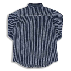 Premium Quality Men's <b>Black</b> <b>White</b> <b>Striped</b> Denim <b>Shirt</b> Long Sleeve Turn-down Collar Casual Button Up with Pockets 2026 - Product Image 5