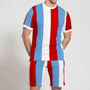 ชุดกีฬาฤดูร้อนสำหรับผู้ชาย เสื้อยืดแห้งเร็วพิมพ์ลาย ชุดกีฬาแขนสั้นสำหรับวิ่ง บาสเก็ตบอล แบดมินตัน - Product Image 4