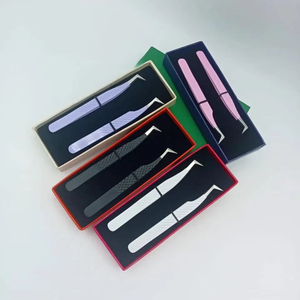 Pince à épiler pour extensions de cils en acier inoxydable noir à pointe nano, logo personnalisé, Mega 45 75 90 degrés - Product Image 5