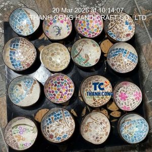 Cuencos de Coco Natural Pulido con Mosaico, Ecológicos, Modernos, para Servir Alimentos, de Vietnam, Más Vendidos - Product Image 2