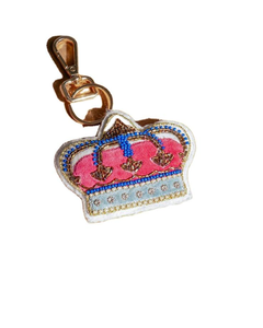 Llavero con Corona Real Bordada a Mano con Cuentas MULTI CRAFT - Regalo Ecológico para Bolsos, Carteras y Llaves - Product Image 1