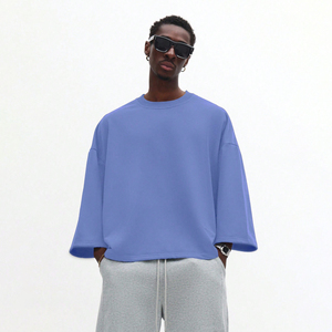 Custom Men's Knitted Plus Size <b>Drop</b> Shoulder Sweat Eco-Friendly Polyester/Cotton Oversized High Quality Quick Dry Sweatshirt - Product Image 1