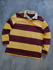 Camiseta de Rugby Vintage Personalizada Relicstar para Hombre, con Rayas, Mangas Largas, 100% Algodón Transpirable, Botones Ocultos y Bordados - Product Image 6