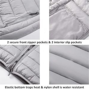 Gilet matelassé léger et respirant pour femme, sans manches, col montant, décontracté, personnalisable avec logo, fabrication OEM - Product Image 4
