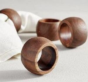 Anneau de serviette en bois naturel écologique, design simple, pour mariage, vaisselle, table, au meilleur prix - Product Image 4