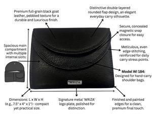 Bolso de Mano Wriza para Mujer, Diseño Minimalista y Moderno, Cuero de Cabra Negro, Fabricación Premium, Resistente, para Uso Diario, Modelo PU WI 184 - Product Image 6
