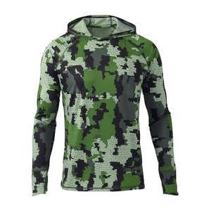 เสื้อตกปลาแขนยาวมีฮู้ดสำหรับผู้ชาย แห้งเร็ว UPF 50 สำหรับกิจกรรมกลางแจ้ง - Product Image 5