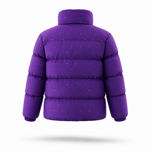 Custom Men Purple Puffer Jacket Winter Quilted <b>Bubble</b> <b>Coat</b> Lightweight Warm Insulated Zip Up Jacket OEM ODM Wholesale Fectory - Product Image 3