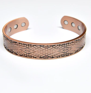Premium Heritage Floral Accent Metallic Therapy Bracelet Fashionable Metal Jewelry Exquisite Design - Product Image 3