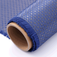 Rouleau de tissu en fibre de carbone jacquard bleu foncé 3K 240GSM pour panneaux composites décoratifs et garnitures intérieures automobiles