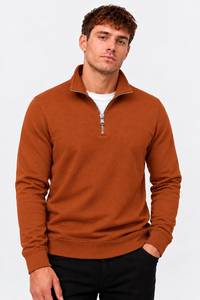 Premium Quality Vintage Formal Winter for Textured <b>Half</b> <b>Zip</b> Pullover <b>Sweatshirt</b> with Stand Collar and Metal Zipper for <b>Men</b> - Product Image 4