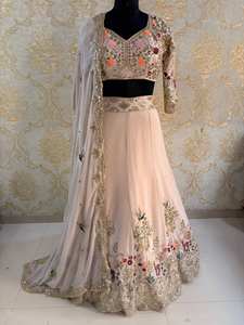 ชุดเลเฮนกา โจลี ดูปัตตา ปักลายหรูหรา สีงาช้าง สำหรับเจ้าสาว ชุดออกงานดีไซเนอร์สำหรับผู้หญิง ชุดราตรีสำหรับงานปาร์ตี้ ชุดฤดูร้อน แห้งเร็ว ขายส่ง - Product Image 5