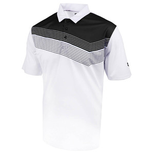 Chemise décontractée pour homme à manches courtes blanche avec logo sur le devant, séchage rapide, tricotée, coupe classique - Product Image 1