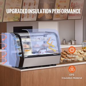 Commercial 5 Cu.Ft./146L Countertop 2-Tier LED Lighted Pastry Display <b>Refrigerator</b> Refrigerated Display Case - Product Image 6