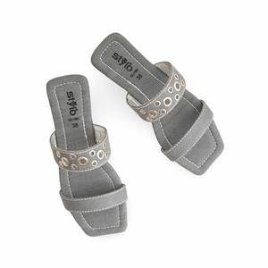 Femme Gris CL1881 Mode Fourrure pour Pantoufles Casual Slip-On Design - Product Image 1