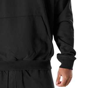 Sudadera con Capucha Negra Clásica para Hombre, Manga Larga, Felpa de Algodón, Sudadera Personalizada con Logotipo, Fabricante OEM al por Mayor - Product Image 6