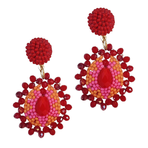 Aros de Moda con Cuentas de Perlas de Imitación Geométricas Hechas a Mano, Chapados en Oro Multicapa, con Bolas de Tela Ecológicas y Engaste de Bisel, Corte Esmeralda - Product Image 6