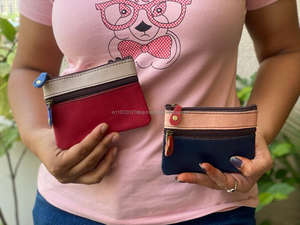 Petit porte-monnaie en cuir brossé, pochette en cuir nouvelle collection - Product Image 3