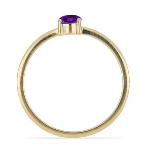 Anillo Solitario de Amatista Púrpura Fabulosa de 4 Puntas en Oro Rosa de 14k, Joyería Fina Personalizada, Anillo de Diseñador de Moda Clásico - Product Image 2
