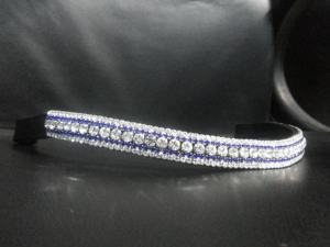 Elegante ecuestre Multicolor Crystal Leather Horse Brow Band Hot Fix Brow Band - Product Image 3