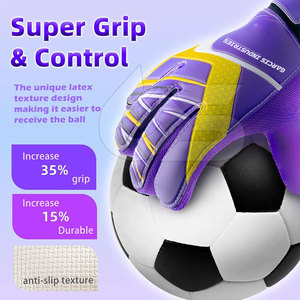 Nouveau style, design unique, gants de gardien de but en cuir imperméables avec sangle de poignet réglable, protection des mains pour l'extérieur, en vente - Product Image 2