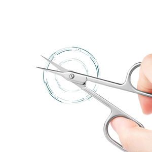 Nouvelles ciseaux de beauté tendance en acier inoxydable de qualité salon pour une coupe précise des ongles, ciseaux de manucure courbés avec manche en acier - Product Image 1