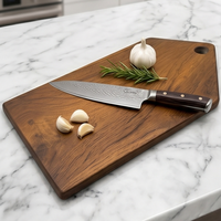 Planche à découper en teck en forme de maison unique, antibactérienne, durable, asymétrique, écologique, pour charcuterie