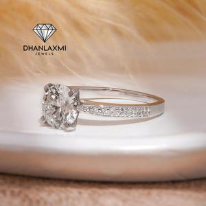 18K Gold Lab Grown Diamond Ring 1.05 Carat Round Brilliant Half Eternity Wedding Band Women Fine Jewelry Wholesale Export Luxury - Product Image 3