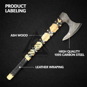 Hache à barbe de haute qualité, best-seller pour le camping et la chasse, outil de coupe de bois à dos plat avec garantie de 3 ans - Product Image 3