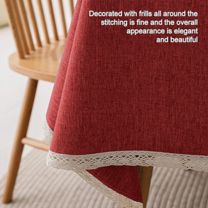 <span class=keywords><strong>Nappe</strong></span> Moderne Tissée en Velours Gris Moyen Bourgogne, Polyester Imperméable, <span class=keywords><strong>Anti</strong></span>-Huile, Antidérapante, Durable, Élégante pour la Cuisine Quotidienne - Product Image 4