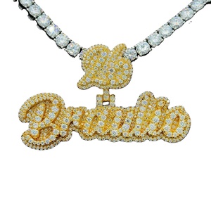 Colgante de diamante Iced Out Nameletter, colgante personalizado de rapero Hip Hop Iced Out, joyería personalizada, colgante personalizado, regalo para niños y hombres - Product Image 1