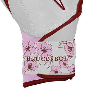 ถุงมือตีเบสบอล Bruce Bolt สีชมพูขาว ลายสายฟ้า พร้อมปลายแขนลายดอกไม้ สำหรับฝึกซ้อม ถุงมือเบสบอลสำหรับผู้ใหญ่ทุกเพศ ราคาประหยัด - Product Image 5