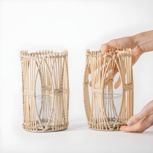 Handweave natural rattan <b>candle</b> holder lanterns excellent quality decorative light lantern - Product Image 6